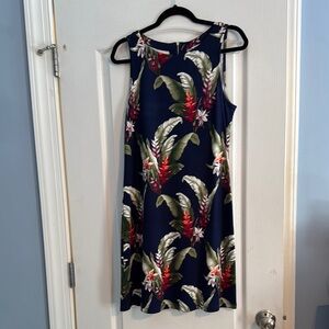 Floral Sleeveless Dress - Navy